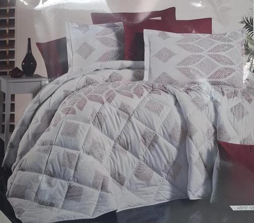 ÇİFT KİŞİLİK RANFORCE YORGAN ASİYE 128 KAHVE