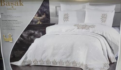 VNL 7 PARÇA GELİN SETİ BAŞAK KREM-KAHVE