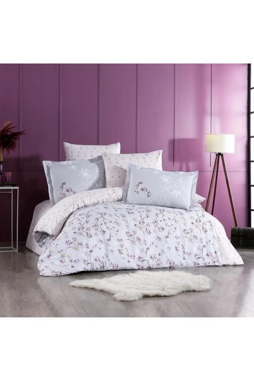 POPLİN TEK KİŞİLİK COMPLETTE SET JARDİN MOR