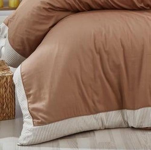 NAZİK SATEN NEVRESİM TAKIMI ÇİFT KİŞİLİK AMANDA VİZON