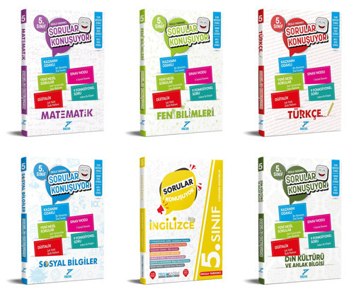 Pruva Akademi 2025 5. Sınıf Matematik + Fen Bilgisi + Türkçe + Sosyal Bilgiler + İngilizce + Din Kültürü Soru Seti 6 Kit