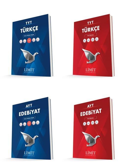 Limit Kurumsal Tyt Türkçe + Ayt Edebiyat Konu + Soru Bankası Seti 4 Kitap