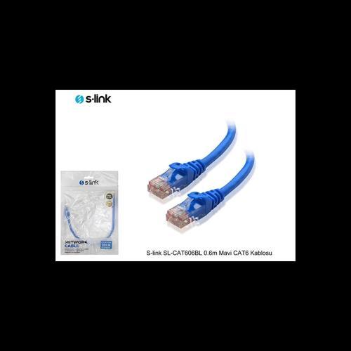 S-lınk Sl-cat606bl Cat6 Patch 60cm Kablo (mavi)