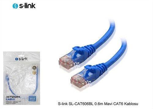 S-lınk Sl-cat606bl Cat6 Patch 60cm Kablo (mavi)