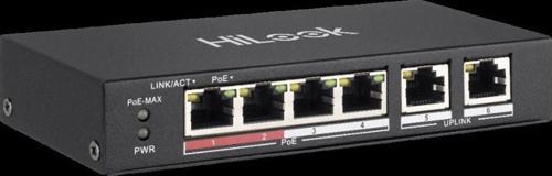Hılook Ns-0106p-35(b), 4 Port, Megabit, Poe 60w, 2 Port Megabit Uplink, Long Range 250metre, Yönetil