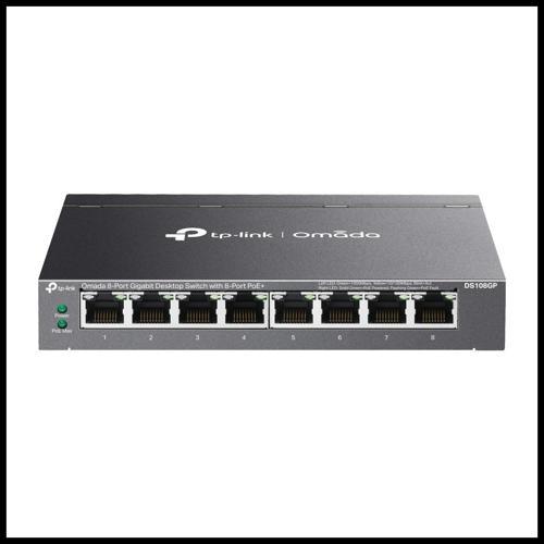 Ds108gp, 8 Port Gigabit,  8 Port Gigabit Poe+, 65w, Yönetilemez, Masaüstü/vesa Metal Kasa Sess