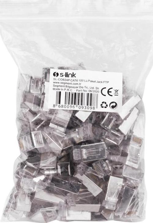 S-lınk Sl-cob24p, Rj45, Yeni Nesil Jac, Utp, Cat6, Metal (100lü Paket)