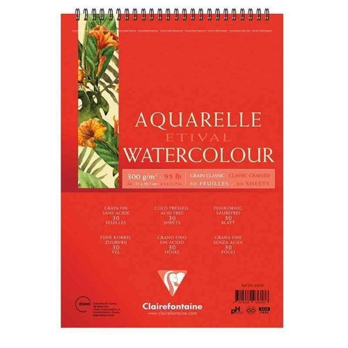 Suluboya Kağıdı Etival Classic A-4 300 Gr Üstten Spiralli 30 Yaprak Ek93618