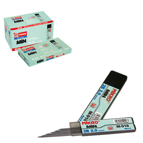 M-918 Min 2.0 Mm Versatil Kalem Ucu 2B 90 Mm 24 Lü (1 Paket 24 Tüp)