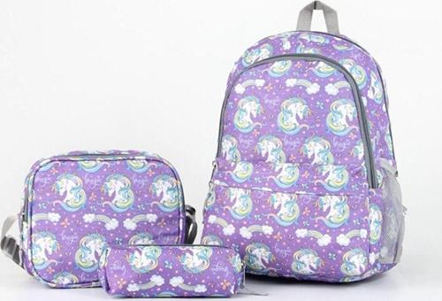 Okul Sırt Çantası Seti Mor (3 Lü Set) 40 x 31 x 16Ccm 2079 341