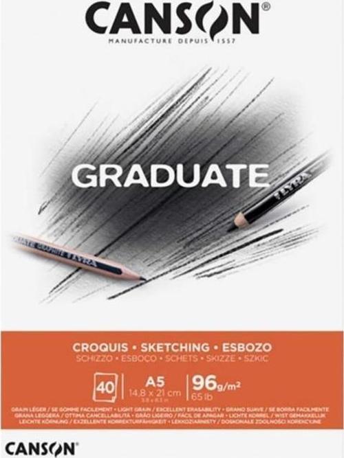 A5 Eskiz Bloğu (Eskiz Çizim Defteri) Graduate Croquis 40 Yaprak 96 Gram 400110361