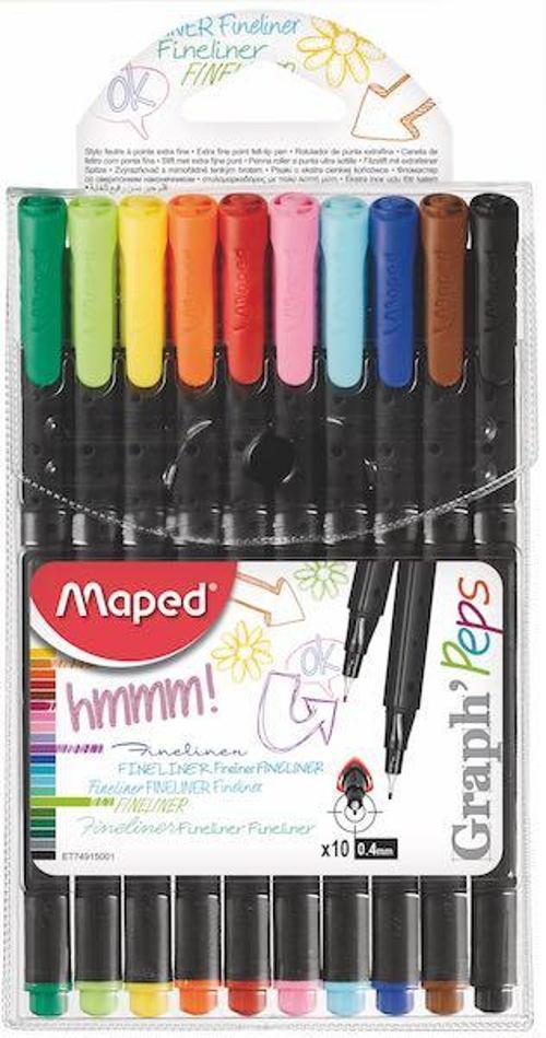 Fineliner Keçe Uç Kalem Extra Fine 0.4Mm 10 Renk Askılı Paket 3154147491508