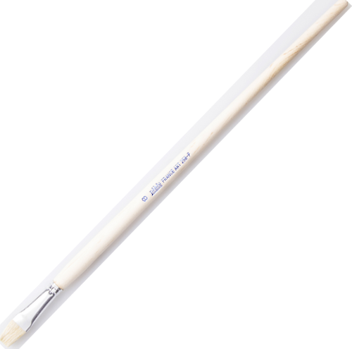 258F-08 Düz Fırça Uzun Bristle Kıl Sert Kıllı Akrilik Ve Yağlı Boya Fırçası (12 Li Kutu)