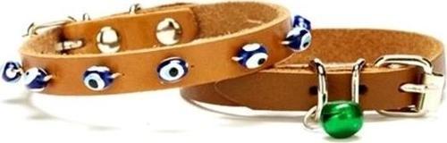 Nazar Boncuklu Kedi Ve Küçük Irk Köpek Tasması 1x14-18 cm Kamel Xsmall