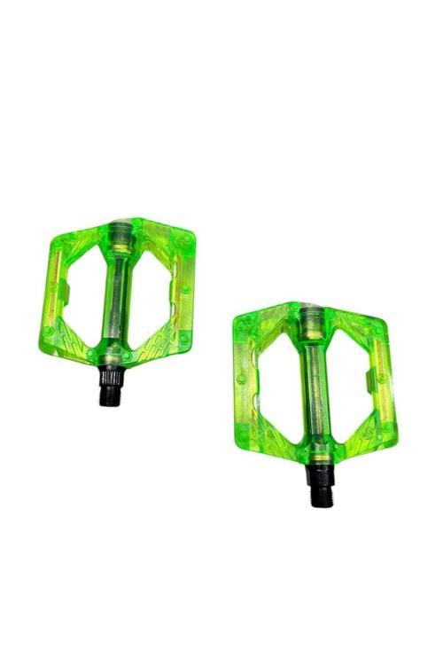 EVO ŞEFFAF RENKLİ PLATFORM GENİŞ PEDAL PLATFORM BİSİKLET PEDALI REFLEKTÖRLÜ