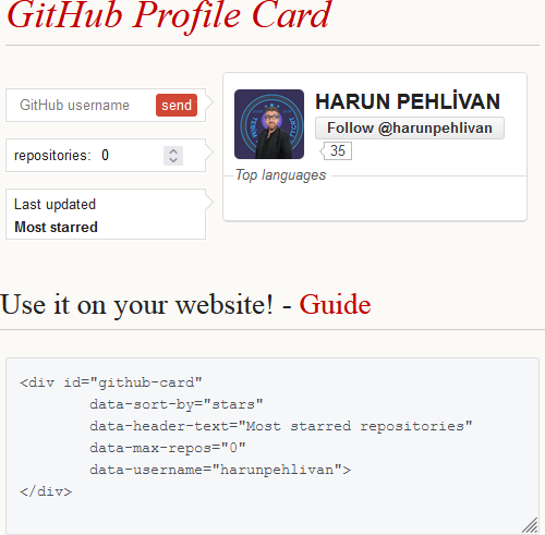 GitHub Profile Card