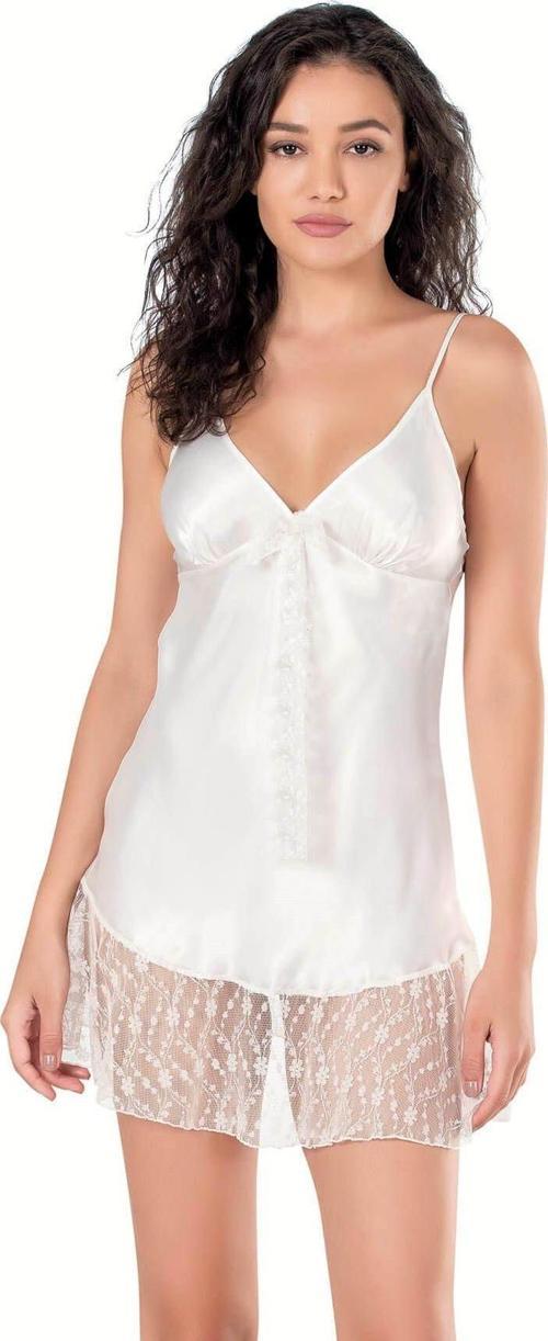 Ekru Kısa Saten Gecelik