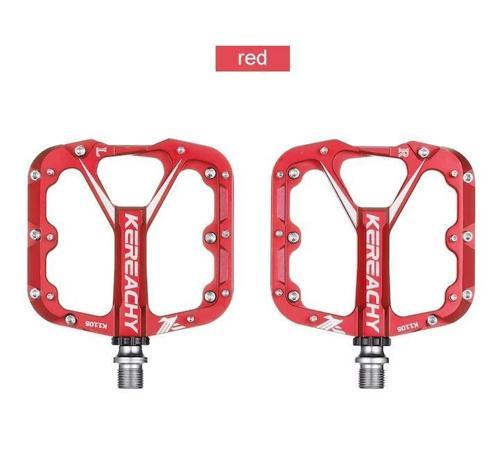 Kereachy 3 Rulmanlı Alüminyum Alaşımlı Mtb Freeride Bmx Geniş Platform Bisiklet Pedalı Kırmızı