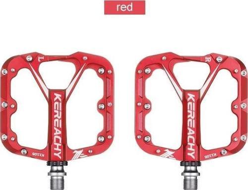 Kereachy 3 Rulmanlı Alüminyum Alaşımlı Mtb Freeride Bmx Geniş Platform Bisiklet Pedalı Kırmızı