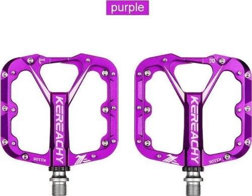Kereachy 3 Rulmanlı Alüminyum Alaşımlı Mtb Freeride Bmx Geniş Platform Bisiklet Pedalı Mor