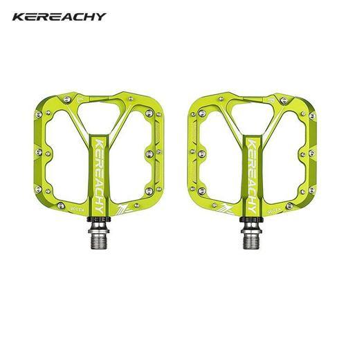 Kereachy 3 Rulmanlı Alüminyum Alaşımlı Mtb Freeride Bmx Geniş Platform Bisiklet Pedalı Yeşil