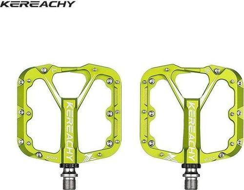 Kereachy 3 Rulmanlı Alüminyum Alaşımlı Mtb Freeride Bmx Geniş Platform Bisiklet Pedalı Yeşil