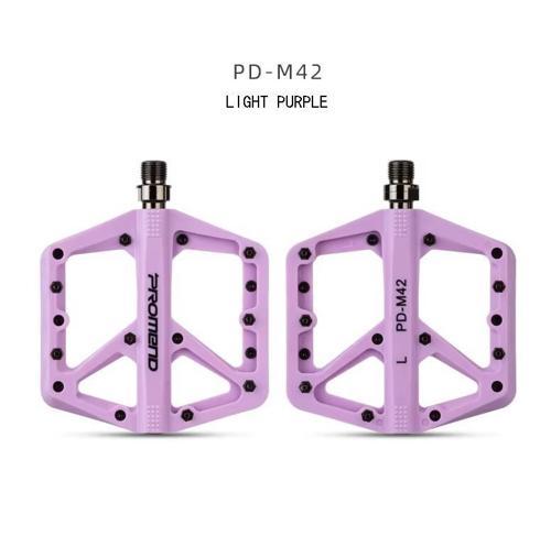 Promend Renkli Platform Pedal MTB Freeride Kaymaz Rulmanlı Plastik Pedal Ultra Hafif Açık Mor Renk