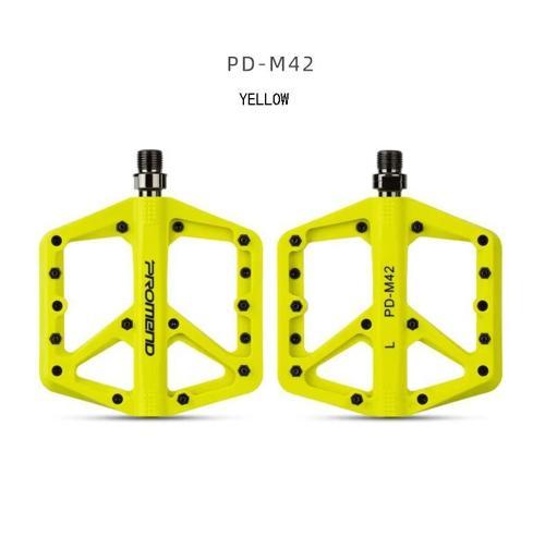 Promend Renkli Platform Pedal MTB Freeride Kaymaz Rulmanlı Plastik Pedal Ultra Hafif Sarı Renk