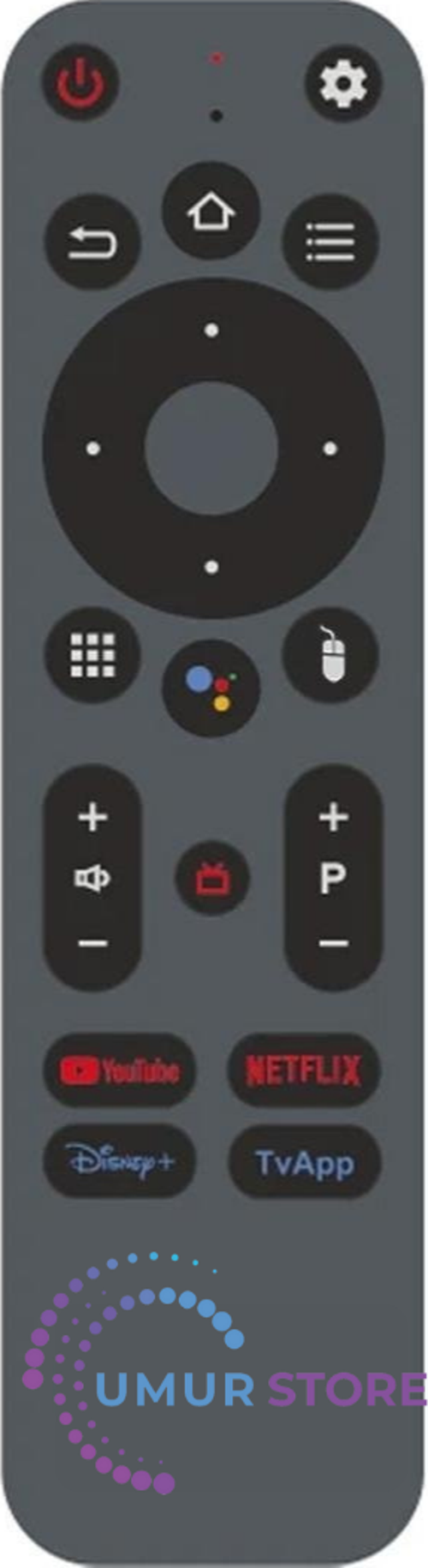 AS512 Ses Komutlu Youtube+Netflix+Disney Plus+TvAPP Tuşlu Android Tv Box Kumandası