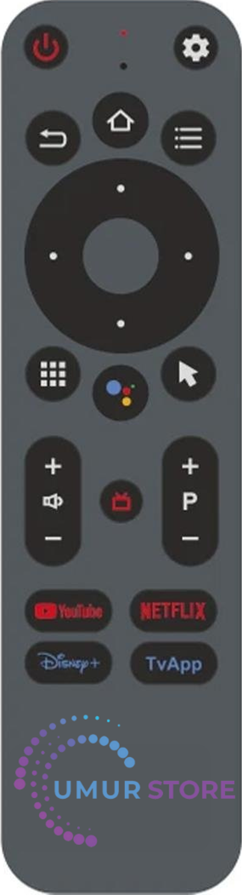 BT Air AS516 Ses Komutlu Youtube+Netflix+Disney Plus+TvAPP Tuşlu Android Tv Box Kumandası