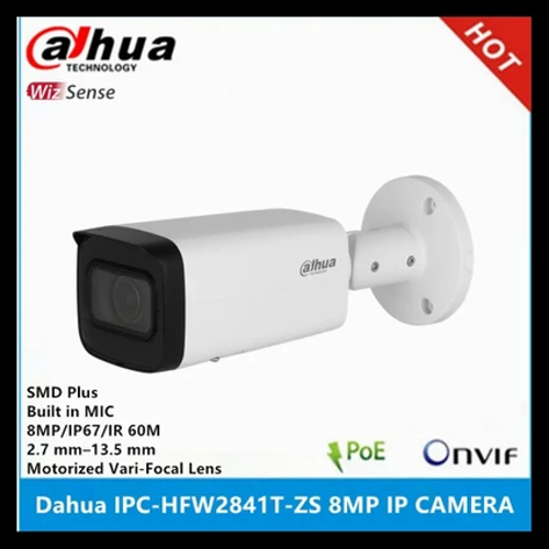 Ipc-hfw2841t-zas 8mp 2.7mm–13.5mm Motorize Lens 60m H.265+ Ir Bullet Ip Kamera