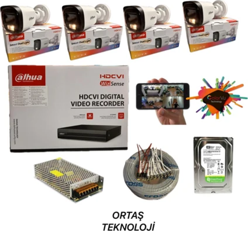 Kamera - 4 Kamerali Gece Renkli 4 Kanal 500 GB Hddd