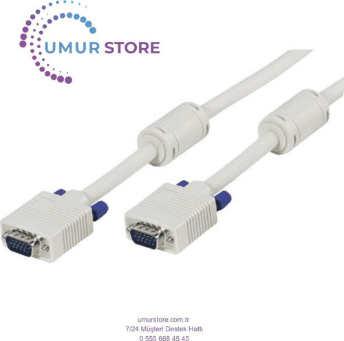 VGA 1.8 mt Kablo Erkek-Erkek NV301 Beyaz