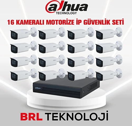 16 Kameralı 2 Mp Motorize Ip Güvenlik Kamera Seti