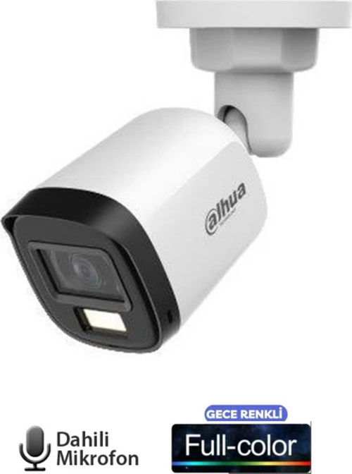Mikrofonlu Gece Gündüz Renkli Görüşlü 2mp AHD Bullet Kamera - 30 Metre Görüş
