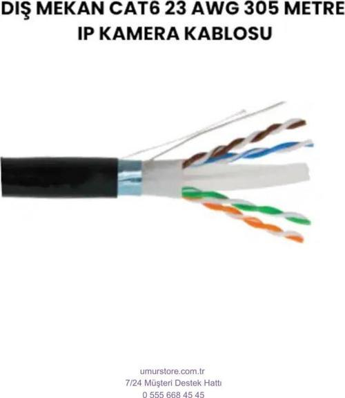 Cat6 305 mt Dış Mekan 23 Awg Outdoor Ip Kamera Kablosu