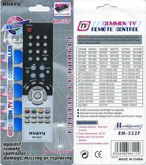 ile uyumlu RM-552F TÜPLÜ TELEVİZYON KUMANDASI-Üniversal