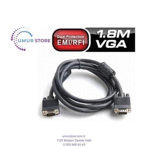 1.8m Ferrıt Core Emı/rfı Filtreli VGA Görüntü Kablosu