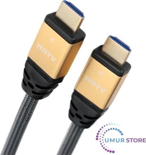 4K HDMI 2.0 Kablo - 60 HZ - Naylon Örgülü - Altın Uçlu - 3 Metre