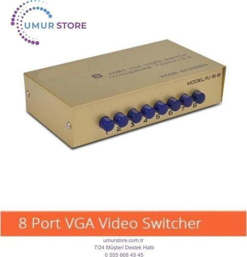 8 Port VGA Switch 8 Cihaz 1 Monitör 8 Kasa 1 Monitör Seçmeli Switch
