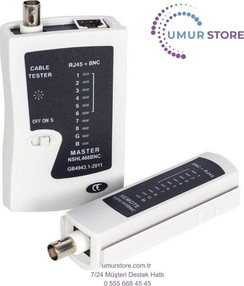 CAT5-CAT6-RJ45-BNC Kablo Test Cihazı