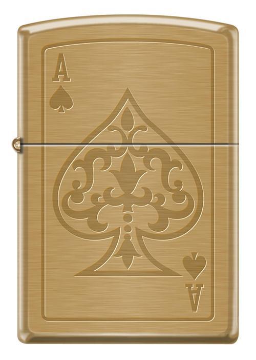 Ace Of Spades Brushed Brass Dizayn Çakmak