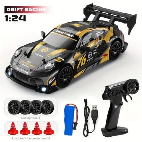 1:24 Ölçekli Drift RC Araba, 2.4G Uzaktan Kumanda Değiştirilebilir Lastikler, USB Şarj Edilebilir, D