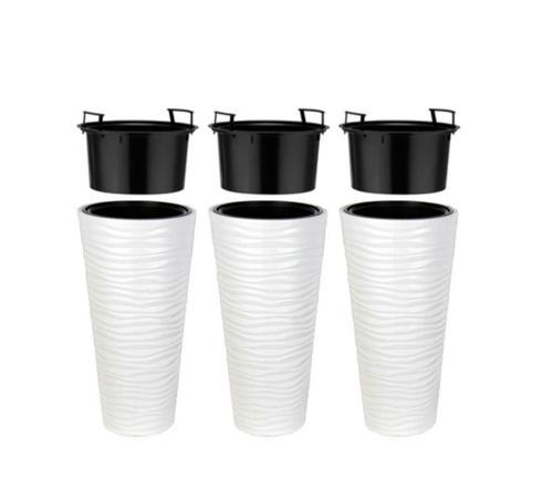 SO-KVT2 Kumsal Vazo Saksı Takımı 85 Litre Beyaz 3 Adet