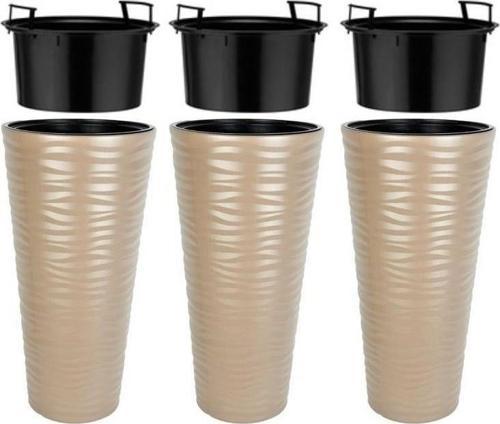 SO-KVT3 Kumsal Vazo Saksı Takımı 128 Litre Mocha 3 Adet