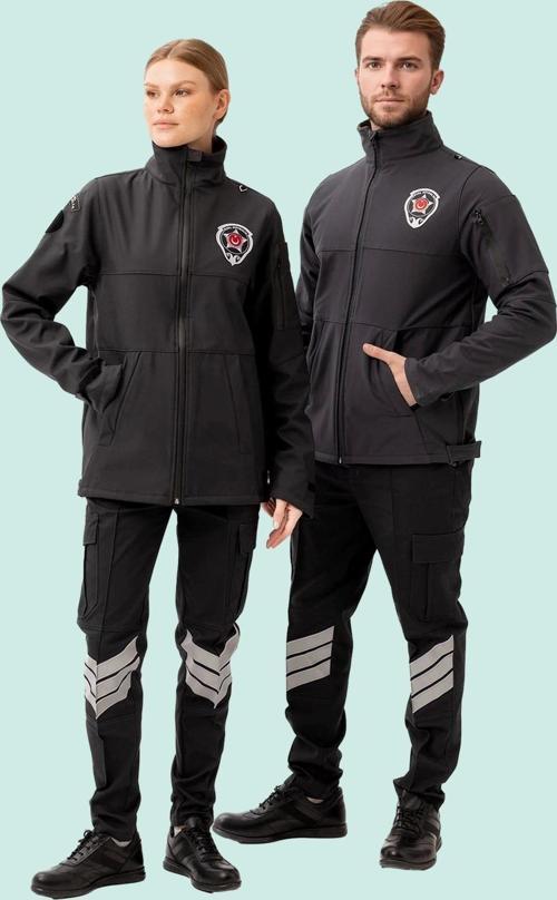 Kışlık İş Güvenliği Softshell Mont Kıyafetleri Rüzgar Geçirmez Nefes Alabilen Montu