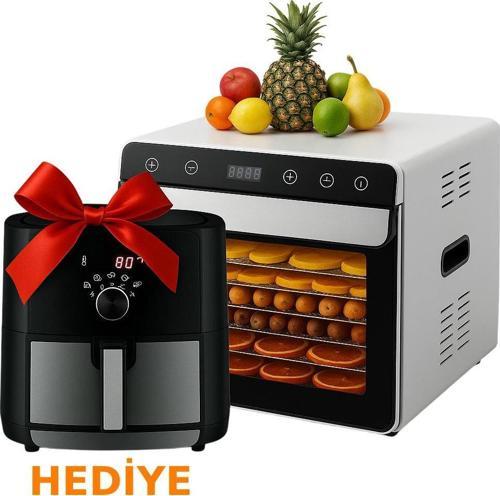 SS-06A Paslanmaz Meyve Sebze Kurutma Makinesi - Airfryer Hediyeli