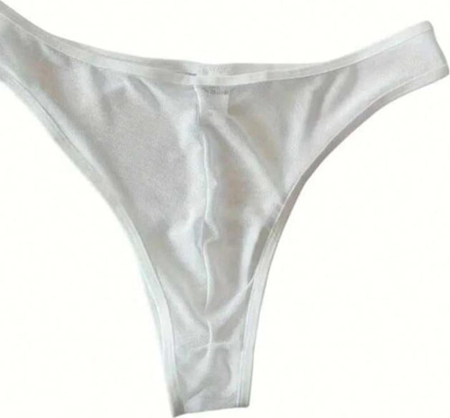Erkek Biyeli Beyaz Transparan Brazillian Slip
