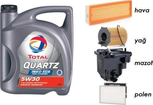  Partikül Yag + Filtre Ful Set Peugeot 407 1.6 Dizel Uyumlu 5W30 4LT