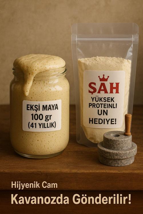 Ekşi Maya 100Gr(41 Yıllık)Şah Yüksek Proteinli Un Hediye!Hijyenik Cam Kavanozda Gönderilir!
